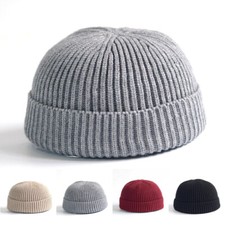 Unisex Hut Mütze Strickmütze Krempe Flache Kappe Hat Matrosenmütze Winterwärmer