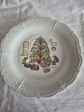 Weihnachtsteller von  Tirschenreuth mit Kinder unterm Weihnachsbaum