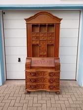 Sekretär Vitrinen Schrank Schreibtisch mit Aufsatz und Schubladen