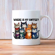 Wo Ist Mein Kaffee Cats Katzen  Mug Tasse Keramiktasse Geschenk Kaffeetasse