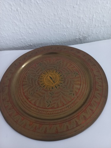Handgravierter messingteller - handgravierter,