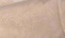 Stoff Tischdecke Damastoptik 160cm Blumen Muster Jacquard Ecrū Eierschalweiss