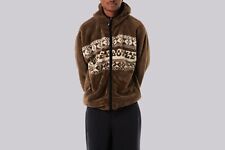 HUF x Bronze 56k High Pile Fleece Jacket brown L skateboarding NEU! sherpa