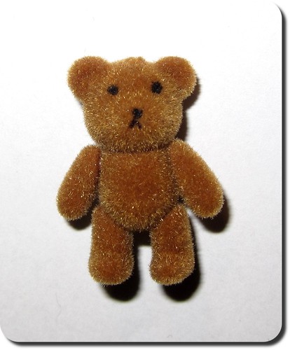 Miniatur teddy bär - teddy, beflockt