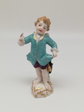 KPM Berlin Porzellan Figur Engel / Soldat farbig Hut Degen alt