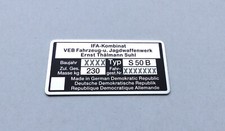 Typenschild Simson S50