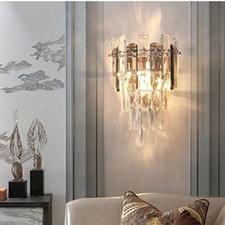 Sxtiger Kristall Wandleuchte, Moderne E14 Luxus Kristall Wandlampe Innen, für