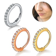 Nasenring Nasenpiercing Strass Gold Silber Ø 0,8cm Mini Steine Zirkonia Nase