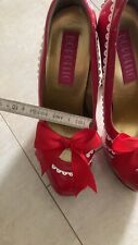 LIEBHABER aufgepasst! High Heels getragen rot-weiß lack 39 Bordello 