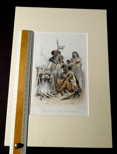 Stahlstich 1850 borneo dayak - stahlstich,