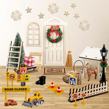 Mocrop Wichtel Set Weihnachten Komplett, 48 Stück Wichteltür Set Wichtel Zubehör