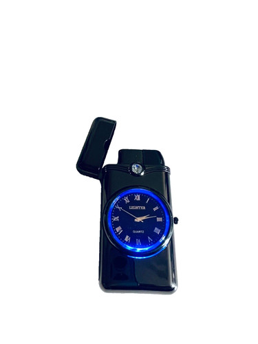 Edles luxus feuerzeug mit uhr - feuerzeug,