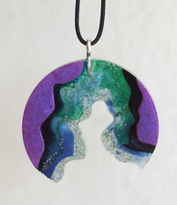 Modeschmuck, Halskette mit Epoxidharzanhänger, Selbstgemacht