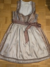 Die Wiesn ruft: KRÜGER COLLECTION Dirndl+Schürze 102171, Gr. 48,bronze-beige,NEU