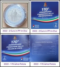2022 - 2 Euro Italien - 170 Jahre Polizia di Stato in PP im Etui mit Zertifikat