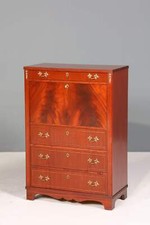 Sekretär im Englischen Stil Büro Vertiko Kommode Mahagoni Schreibkommode