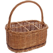 Frank Flechtwaren Flaschenkorb Rustico 109322 Getränkekorb 6 Flaschen Weidenkorb