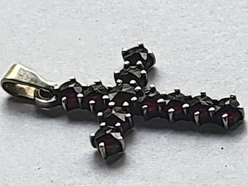 Vintage granat kreuz anhänger - vintage,