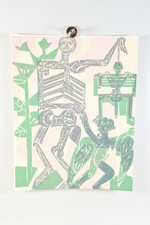 P41T27- HAP Grieshaber (1909-1981) Farbholzschnitt Tod und Kind signiert