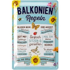 Retro Blechschild BALKONIEN