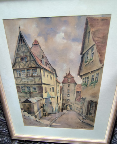 Gerahmtes stadtbild gemälde - gerahmtes, stadtbild-gemälde