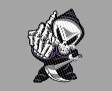 Grim Reaper SKULL Mittelfinger F*CK Aufkleber Totenkopf Sticker FUN