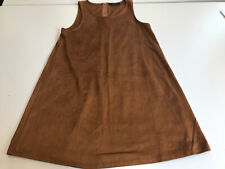 FOREVER 21 Top Bluse Träger-Shirt Gr. M Braun Wildleder-Optik #JEN