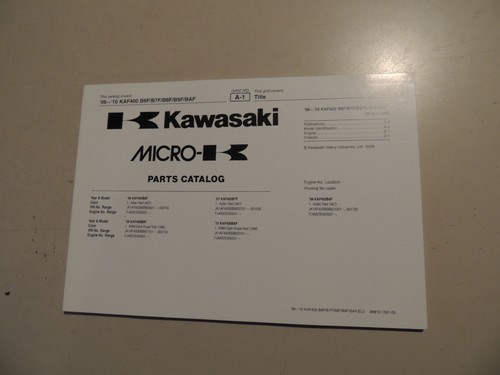 Parts catalog kawasaki kaf400 - parts,