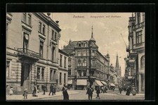 Bochum, Bongardstr. mit Rathaus, Ansichtskarte 