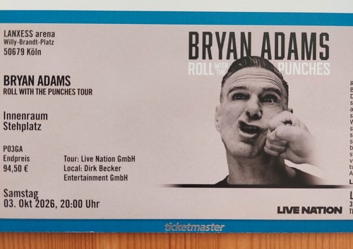 Bryan adams konzert ticket - konzert,