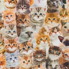 Halbpanama Stoff Katzenköpfe