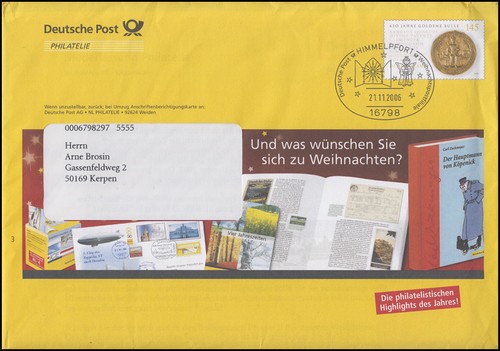 Plusbrief 177 goldene - goldene, bulle