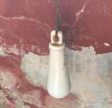 Porzellangriff für Toilettenspülung an Kette - Alt original schlicht