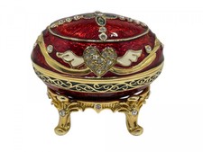 Sammler Porzellan Schmuck Ei mit Swarovski Kristalle 6 x 5 cm - Top Zustand 