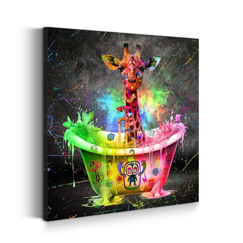 Giraffe badewanne leinwandbild - badewanne,