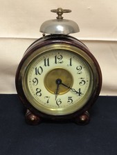 Antiker Pfeilkreuz HAU Wecker Tischuhr Holz Gehäuse