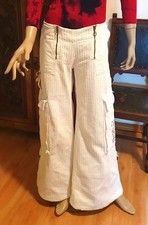 FREEMAN T. PORTER Cord Hose weiß "Surplus Clothing" Raver weites Bein Wide !RAR!