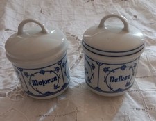 2 Gewürzdosen Jäger Eisenberg GDR Orig. Blau Saks Strohblume Majoran u. Nelken