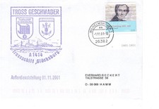Schiffspost Trossschiff GLÜCKSBURG A1414 Außerdienststellung Wilhelmshaven 2001