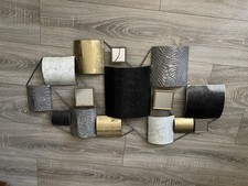 Wanddekoration aus Metall XL Schwarz Gold Spiegelelemente 3-D Bild Ornamente