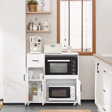 SoBuy Sideboard Küchenwagen Mikrowellenschrank Küchenschrank FSB78-W