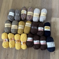 Sockenwolle Socken Wolle Stricken Häkeln braun über 1000 g gelb grau Konvolut 