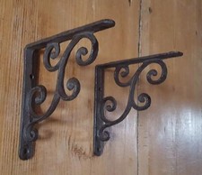 2er SET Wandkonsole Regalwinkel Regalträger Nostalgie Barock Metall Gusseisen 