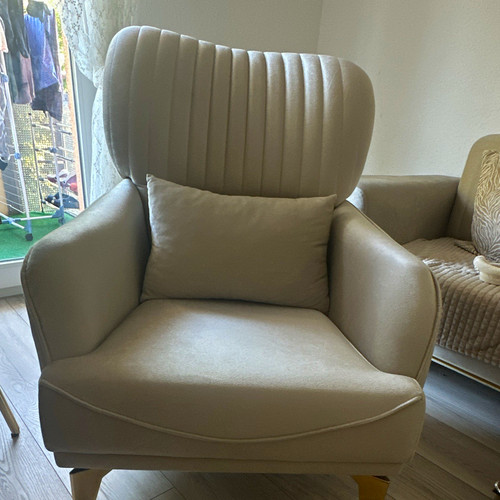 Beiger sessel polyester - beiger, hohe