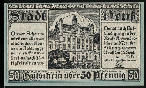 Notgeld neuß 1919 - neuß, 1919,