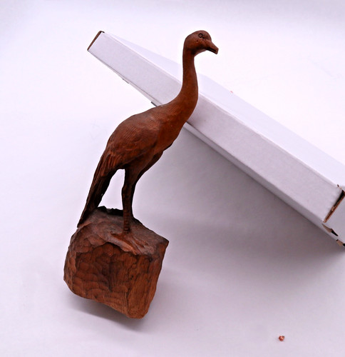 Holzfigur vogel strauß - holzfigur,