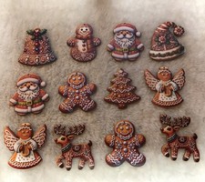 12 Holzanhänger Weihnachten, Höhe 8cm, Christbaumanhänger, Christbaumschmuck 