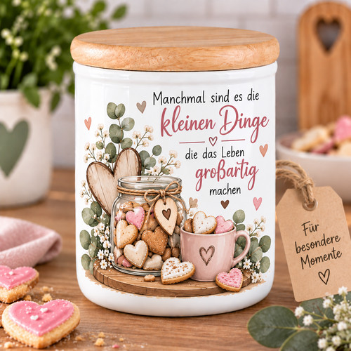 Keramikdose mit holzdeckel - mit,