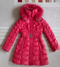 Daunenjacke Jacke Winterjacke Steppjacke 36 S rot  Echtfell Kapuze 