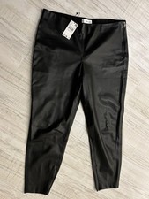 MNG Damen Hose Lederoptik Schwarz Gr. XXL Neuwertig